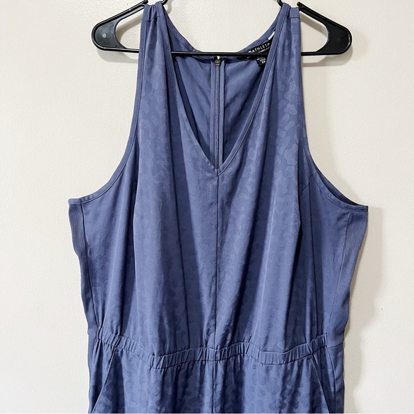 Athleta Brooklyn Textured Jumpsuit Medieval Violet Animal Print Jacquard Sz 20 - Picture 3 of 16